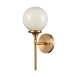 Beverly Hills Wall Sconce - Satin Brass / White