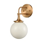 Beverly Hills Bathroom Vanity Light - Satin Brass / White