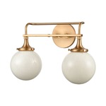 Beverly Hills Bathroom Vanity Light - Satin Brass / White