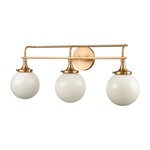 Beverly Hills Bathroom Vanity Light - Satin Brass / White