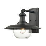 Jackson Outdoor Wall Sconce - Matte Black / Clear