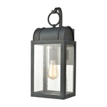 Heritage Hills Outdoor Wall Sconce - Aged Zinc / Clear Seeded