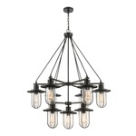 Lakeshore Drive Chandelier - Matte Black / Clear Seeded