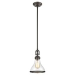 Rutherford Glass Mini Pendant - Oil Rubbed Bronze / Clear Seeded
