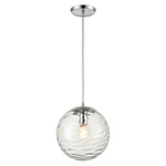 Water Edge Pendant - Polished Chrome / Water Glass