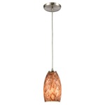Natures Collage Pendant - Satin Nickel / Featured Brown