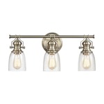 Chadwick Bathroom Vanity Light - Satin Nickel / Clear Seeded