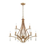 Katania Two Tier Chandelier - Antique Gold / Clear