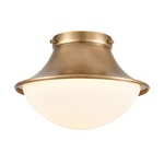 Matterhorn Semi Flush Ceiling Light - Natural Brass / Opal