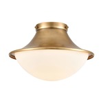 Matterhorn Semi Flush Ceiling Light - Natural Brass / Opal