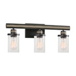 Beaufort Bathroom Vanity Light - Anvil Iron / Clear Seeded