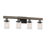 Beaufort Bathroom Vanity Light - Anvil Iron / Clear Seeded