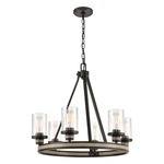 Beaufort Chandelier - Anvil Iron / Clear Seeded