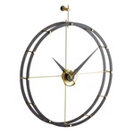 Doble Wall Clock with Double Ring - Polished Brass