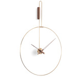 Daro Wall Clock - Polished Brass / Walnut