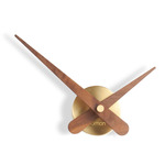 Axioma Mini Wall Clock - Polished Brass / Walnut