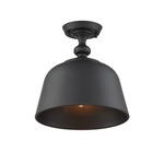 Berg Semi Flush Ceiling Light - Matte Black