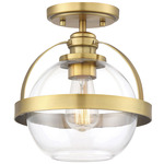 Pendleton Semi Flush Ceiling Light - Warm Brass