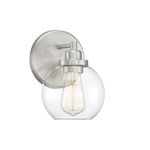 Carson Wall Sconce - Satin Nickel / Clear