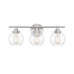 Carson Bathroom Vanity Light - Satin Nickel / Clear