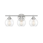 Carson Bathroom Vanity Light - Satin Nickel / Clear