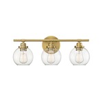 Carson Bathroom Vanity Light - Warm Brass / Clear