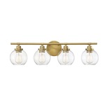 Carson Bathroom Vanity Light - Warm Brass / Clear