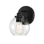 Carson Wall Sconce - Matte Black / Clear