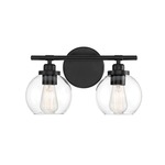 Carson Bathroom Vanity Light - Matte Black / Clear