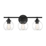 Carson Bathroom Vanity Light - Matte Black / Clear