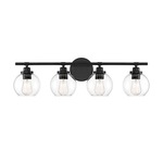 Carson Bathroom Vanity Light - Matte Black / Clear