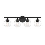 Carson Bathroom Vanity Light - Matte Black / Clear