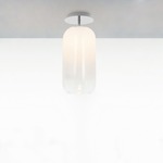 Gople Semi Flush Ceiling Light - Chrome / White