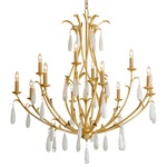 Prosecco Chandelier - Gold Leaf / Clear