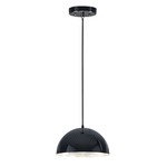 Hemisphere Pendant - Gloss Black / Black / Aluminum