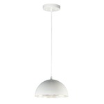 Hemisphere Pendant - Gloss White / White / Aluminum