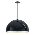 Hemisphere Pendant - Gloss Black / Black / Aluminum