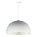 Hemisphere Pendant - Gloss White / White / Aluminum