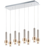 Reveal Linear Pendant - Satin Nickel / Satin Nickel / Satin Brass