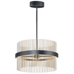 Chimes Wiz Pendant - Black / Satin Nickel / Satin Brass