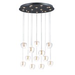 Newton 12-Light Pendant - Black / Clear