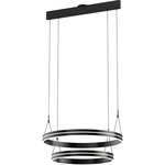 Athena Double Circular Pendant - Satin Brushed Black / Acrylic