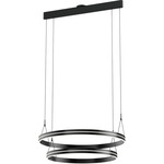 Athena Double Circular Pendant - Satin Brushed Black / Acrylic