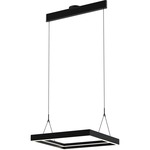 Athena Square Pendant - Satin Brushed Black / Acrylic