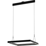 Athena Square Pendant - Satin Brushed Black / Acrylic