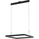 Athena Square Pendant - Satin Brushed Black / Acrylic