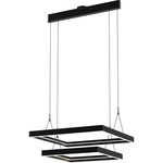 Athena Double Square Pendant - Satin Brushed Black / Acrylic