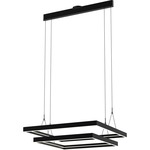 Athena Double Square Pendant - Satin Brushed Black / Acrylic