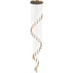 Meteor Spiral Chandelier - Brushed Gold / Acrylic