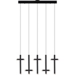 Seesaw Cross Multi Light Linear Pendant - Satin Dark Gray / Acrylic